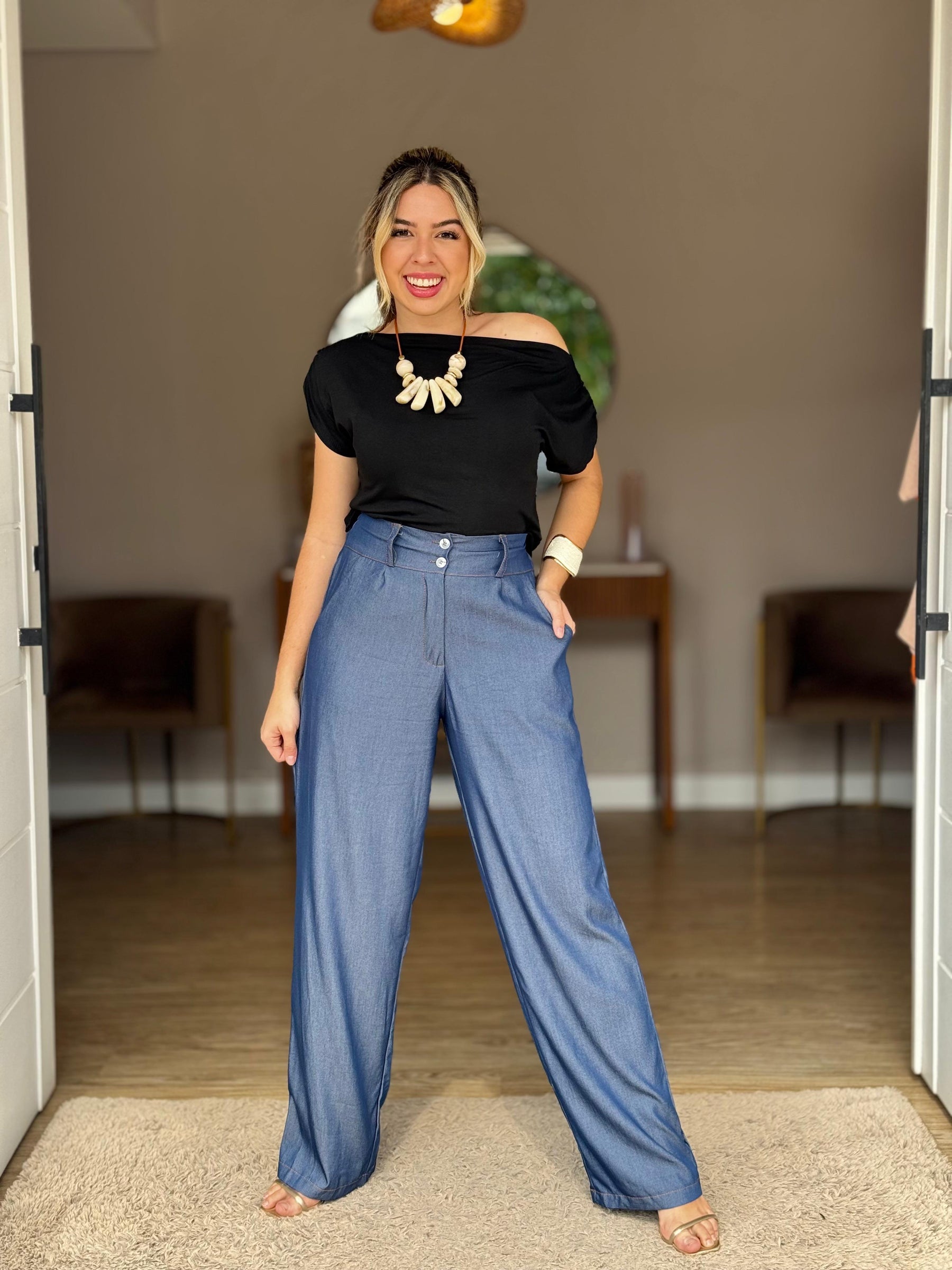 Calça Pantalona Tencel