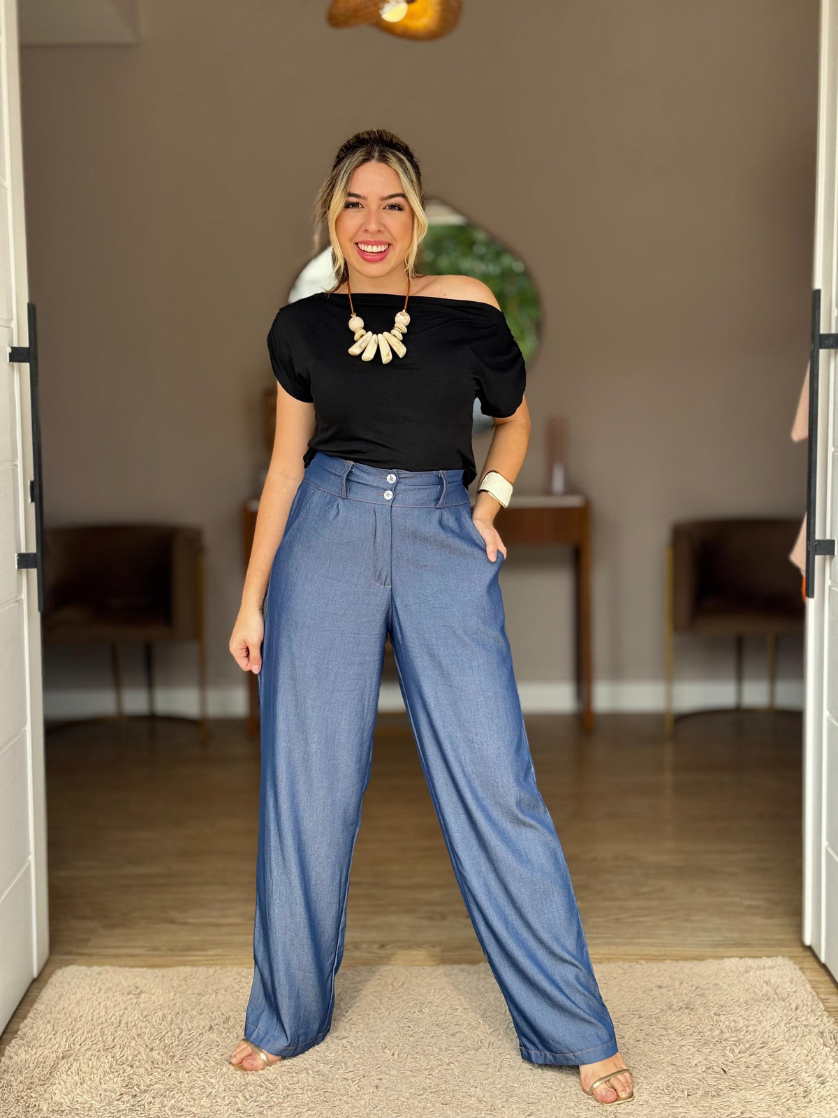 Calça Pantalona Tencel
