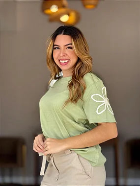 Blusa Algodão Manga Detalhada Plus # DESCONTÃO PROGRESSIVO # 930F