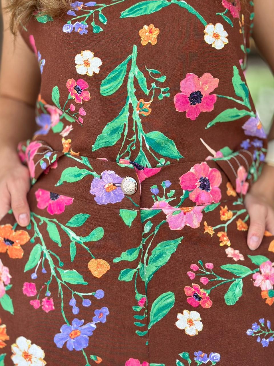 Conjunto Floral Linho