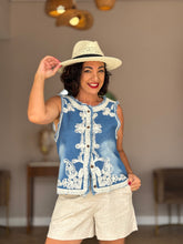 Colete Jeans Bordado