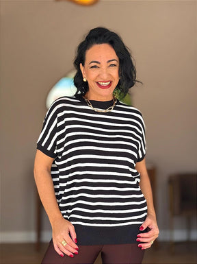 Blusa Modal Listras Plus - #DESCONTÃO PROGRESSIVO - M8