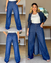 Calça Jeans Pantalona Sarjada