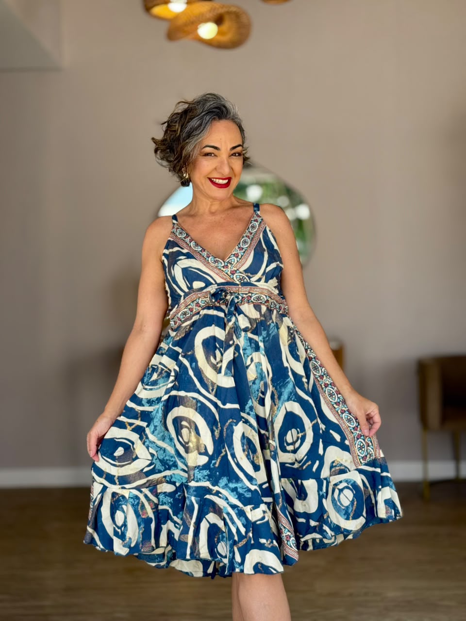 Vestido Indiano Curto Alça