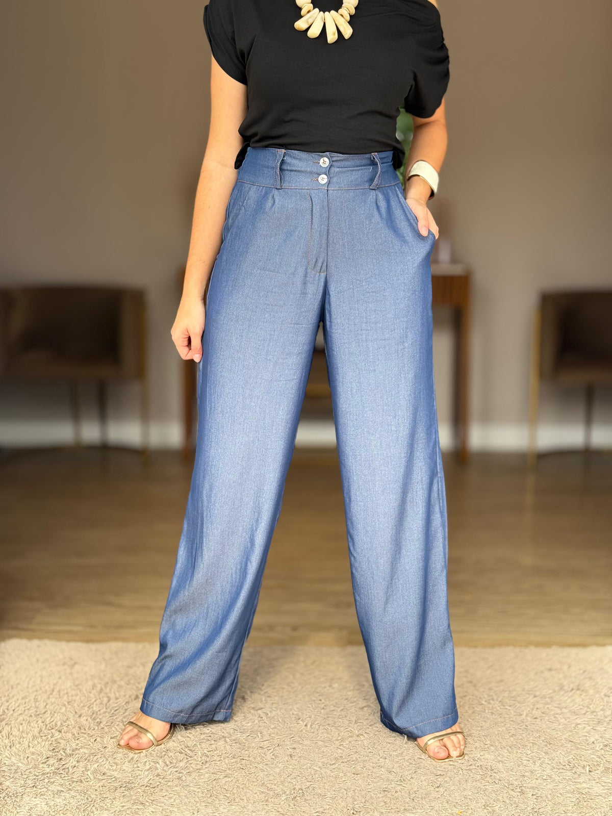 Calça Pantalona Tencel