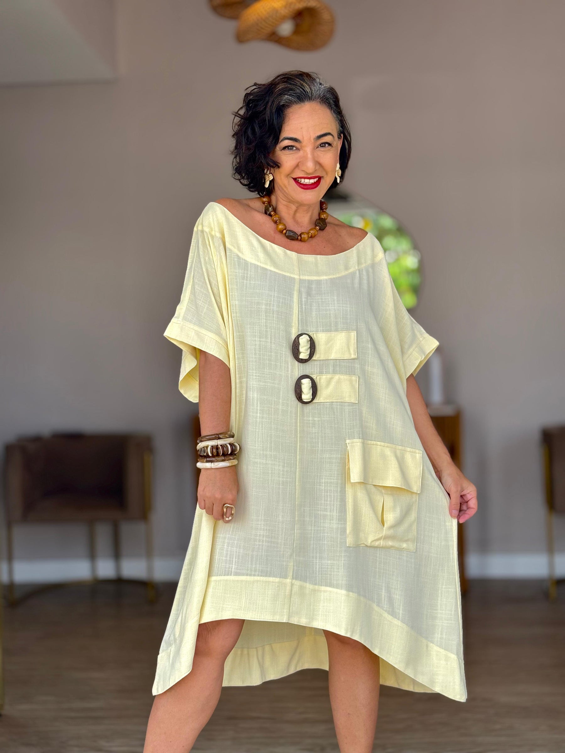 Vestido Linho Puro
